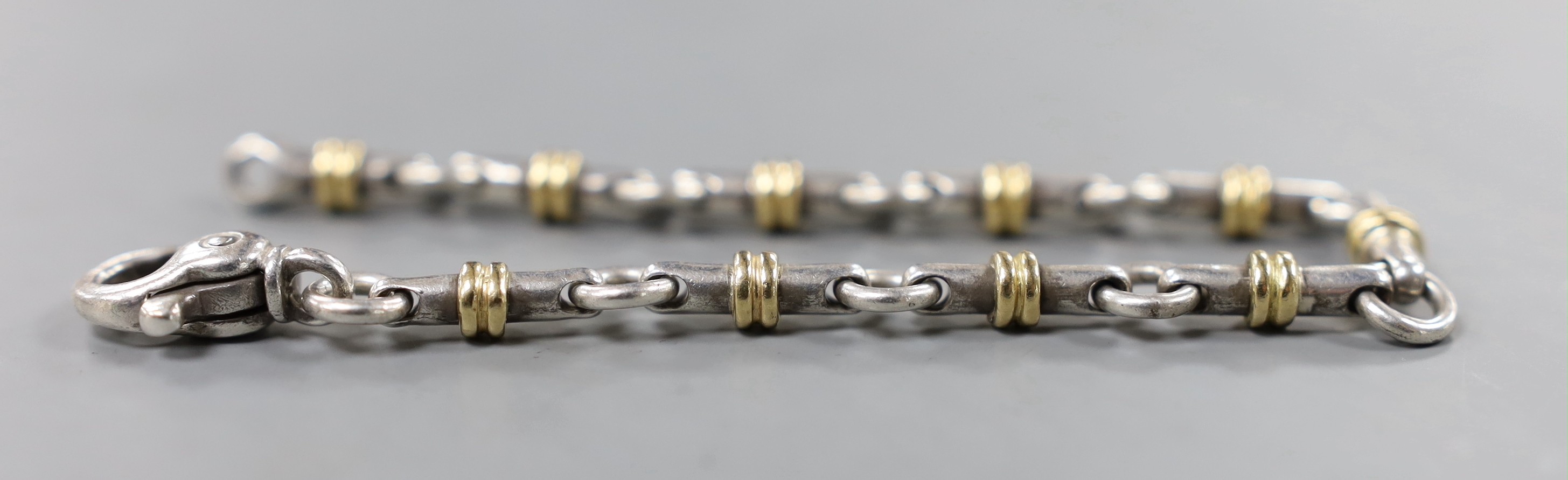 A Tiffany & Co. white and yellow metal bracelet, 18cm.